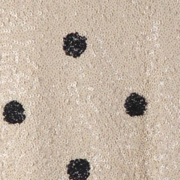 J CREW LIGHT PEACH WITH BLACK POLKA DOTS SHORT SLEEVE SEQUIN TOP SIZE XXS - Picture 11 of 11